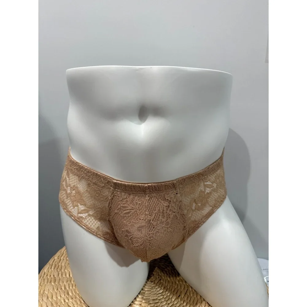 Cosabella Never Say Never Men's Comfort Micro Brief Lace Underwear Nude Beige S
